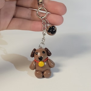 Handmade Clay Dog Keychain