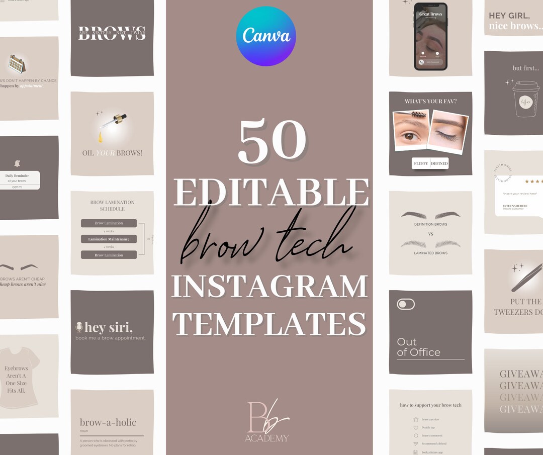 Brow Tech Canva Templates Brow Artist Templates Brow Lamination Posts ...