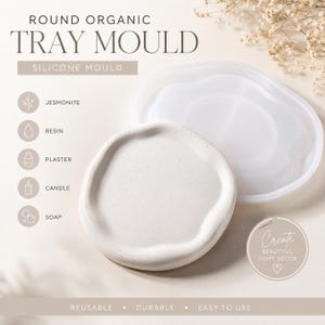 Round Organic Wavy Tray Silicone Mould | Irregular Trinket Tray Mould | Jesmonite, Resin, Plaster, Candle & Soap Casting Mould | Home Décor