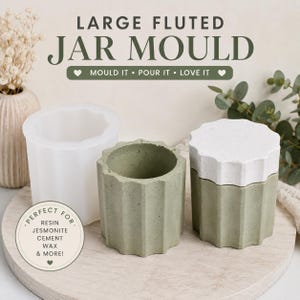 Bottle Pot Silicone Mould with Lid | Storage Jar Resin Mould | Jesmonite Pot Mould | Candle Jar Mould | Trinket Pot | Soap Container Mould