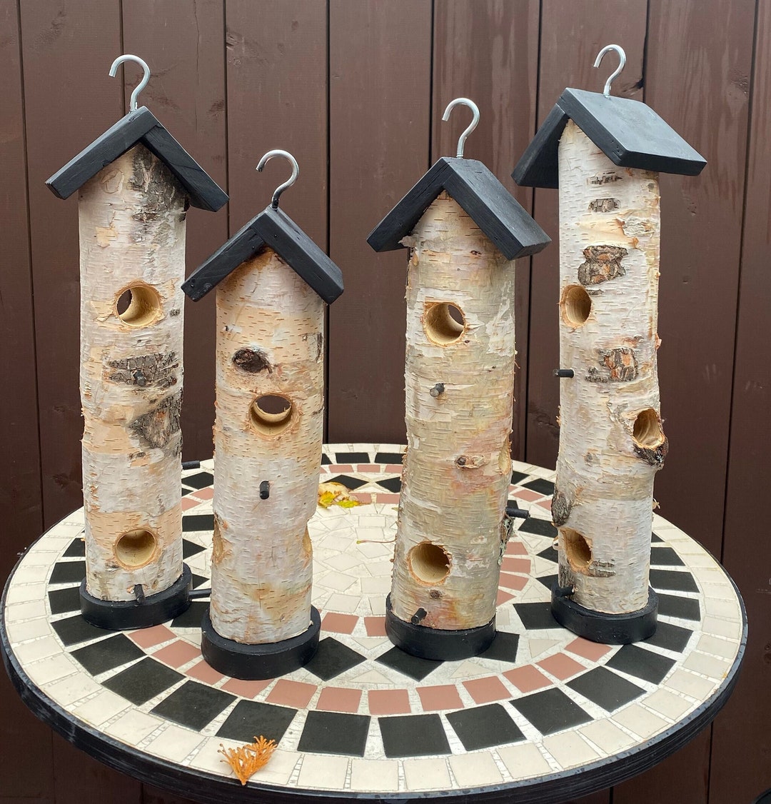 Birch Suet Bird Feeders Etsy