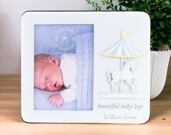 Cadre photo personnalisé bébé garçon - nouveau bébé - cadeau bébé - bébé garçon - cadeau de baptême
