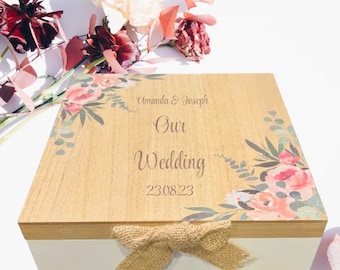 Personalised Wedding Keepsake Box, Wedding Keepsake Box, Anniversary Gift Box, Keepsake Box, Wooden Wedding Keepsake, Wedding Keepsake box