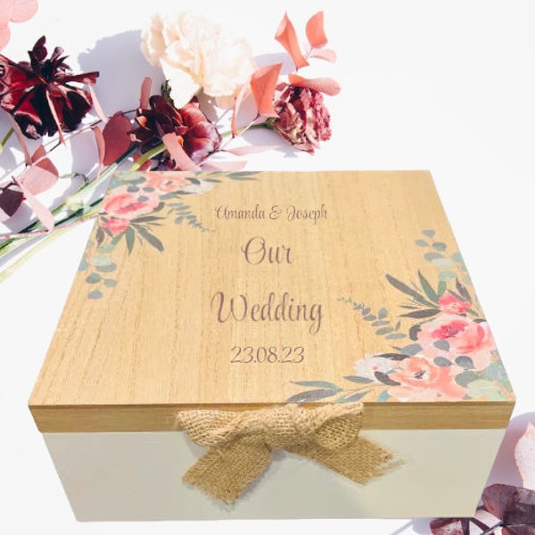 Personalised Wedding Keepsake Box, Wedding Keepsake Box, Anniversary Gift Box, Keepsake Box, Wooden Wedding Keepsake, Wedding Keepsake box