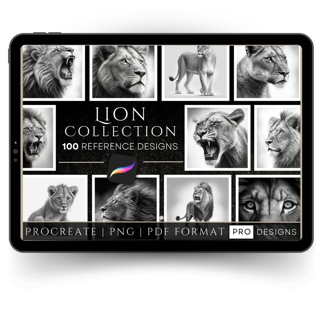 Roaring Majesty Procreate Lion Design Stamps Harness the Untamed