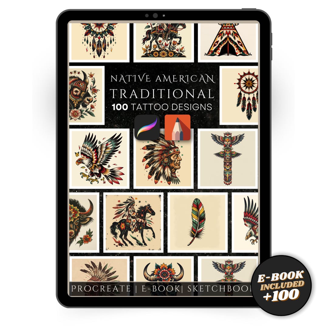 Traditional Native American Tattoo Designs Procreate & Sketchbook ...