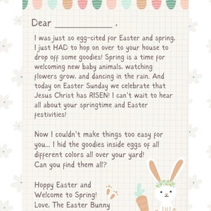 Easter Bunny Letter - Christian