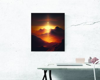 Sunset, Digital Download, Sunset Poster, Colorful Sunset, Beautiful Sunset, Printable, Wall Art, Landscape, Mountains Poster