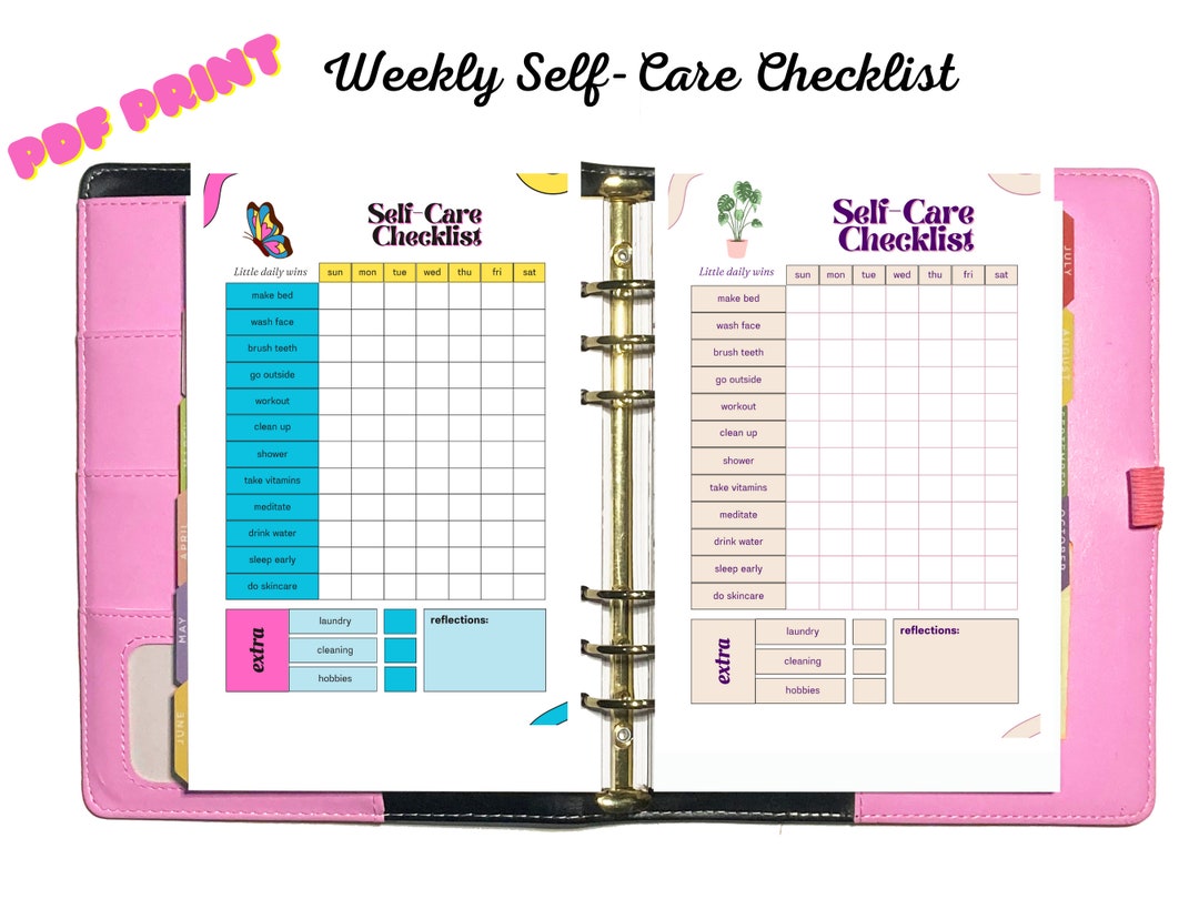 Daily Self-care Checklist PDF Printable - Etsy
