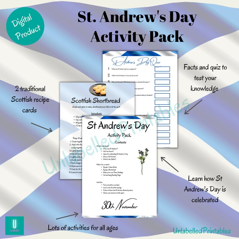 St. Andrew's Day | Printable Activity Booklet - Etsy