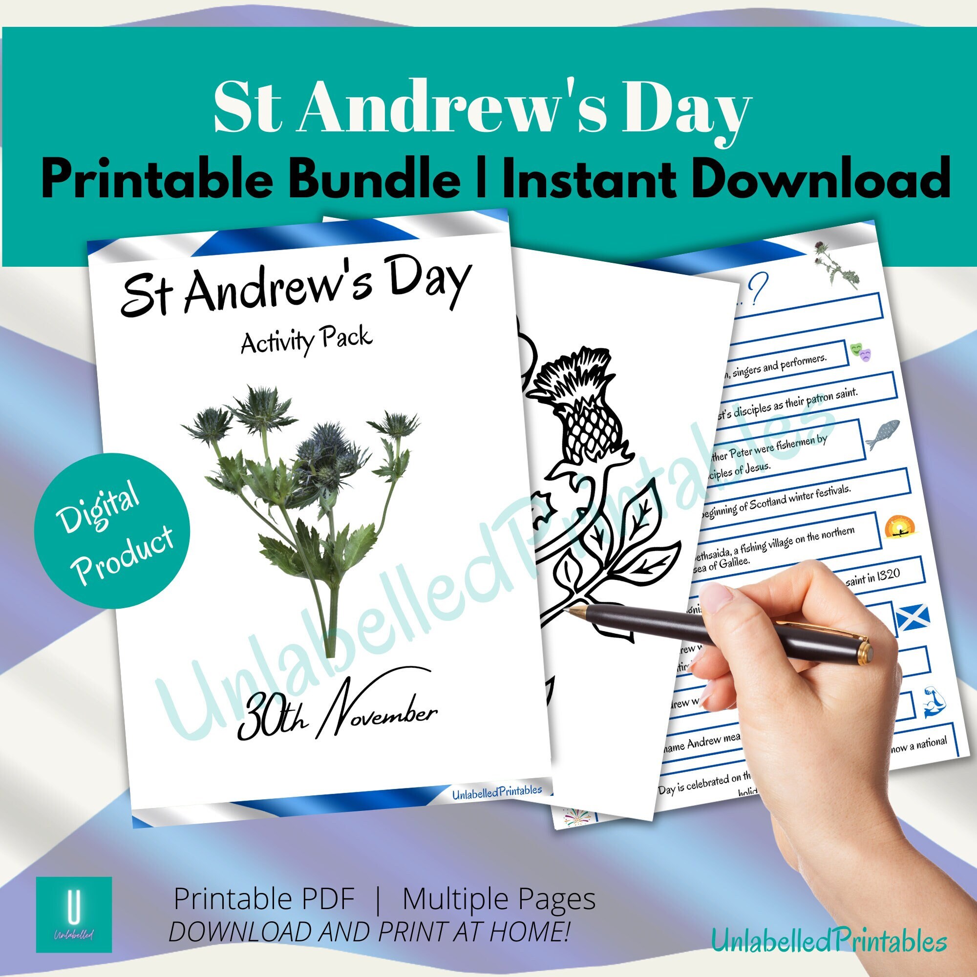 St. Andrew's Day | Printable Activity Booklet - Etsy