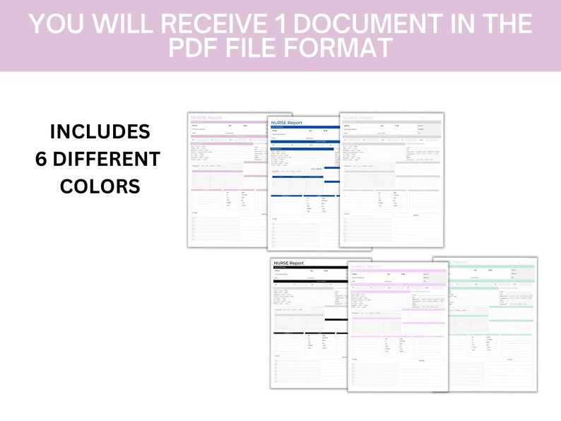 Nurse Shift Report Sheet Bundle Printable PDF Etsy