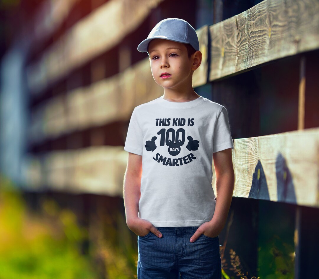 100 Days Smarter SVG, Cute Smile Design for Kid's 100th Day of School T ...