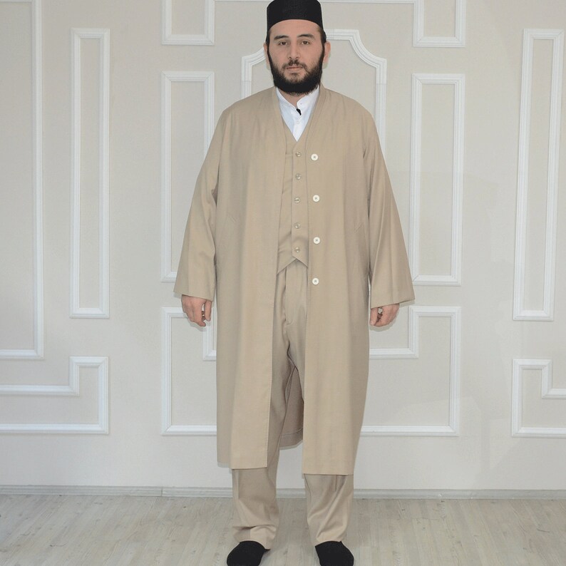 Islamic Robe Shalwar Vest Set Islamic Men's Team Islamic Men's Clothing