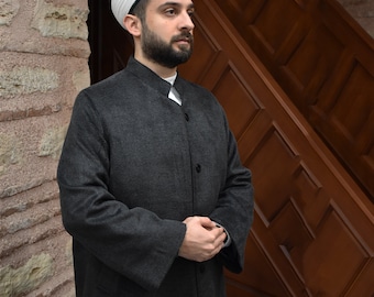 Abrigo Islámico para Hombre – Chaqueta Tradicional Modesta para Imán, Mezquita u Ocasiones Religiosas