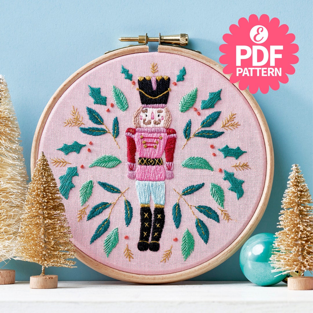 Christmas Nutcracker Hoop Tutorial/love Embroidery/digital Hand