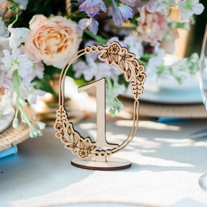 6&quot; Tall, Wedding Table Numbers, Reception Décor, Rustic Wooden Theme, Creative, Elegant, Custom Colors, Gold, Rose Gold, Copper, Silver...