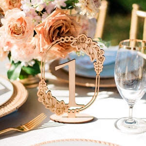 8&quot; Tall, Wedding Table Numbers, Reception Décor, Rustic Wooden Theme, Creative, Elegant, Large, Custom Colors, Gold, Rose Gold, Copper...