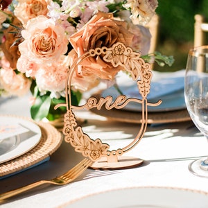 8&quot; Tall, Wedding Table Numbers, Reception Décor, Rustic Wooden Theme, Creative, Elegant, Large, Custom Colors, Gold, Rose Gold, Copper,