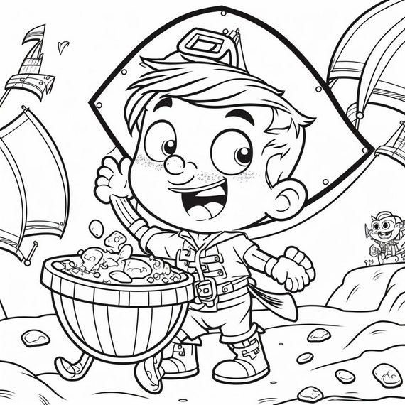 Printable Pirate Coloring Pages for Children - Etsy
