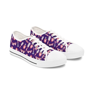 Beauty-Themed Low Top Sneakers: Funky Fashion Shoes for Women