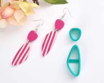Emporte-pièces en forme de triangle décalé. Paires de boucles d'oreilles en pâte polymère. Emporte-pièces pour pâte polymère. Coupe-boucles d'oreilles en pâte polymère. Lot de 2