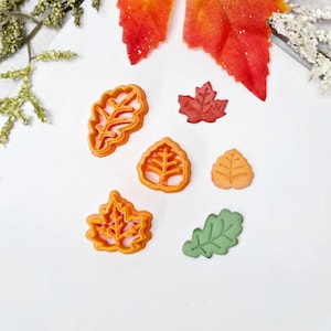 Autumn Leaves Clay Cutter. Autumn Polymer Clay Cutters. Cutters for Polymer Clay. Clay Earring Cutters. Beech Oak Maple Leaves with Veins