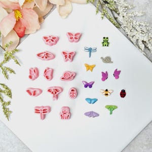 Micro Mini Tiny Butterfly Polymer Clay Cutters.  Miniature Bee Cutters for Polymer Clay. Jewellery Making Tools. Embossed Clay Cutters.