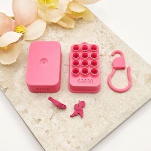 4mm Stud Embedding Tool. Secure Backs for Polymer Clay Stud Earrings. Slim Design. Polymer clay tool. Hook Lock Storage Stystem