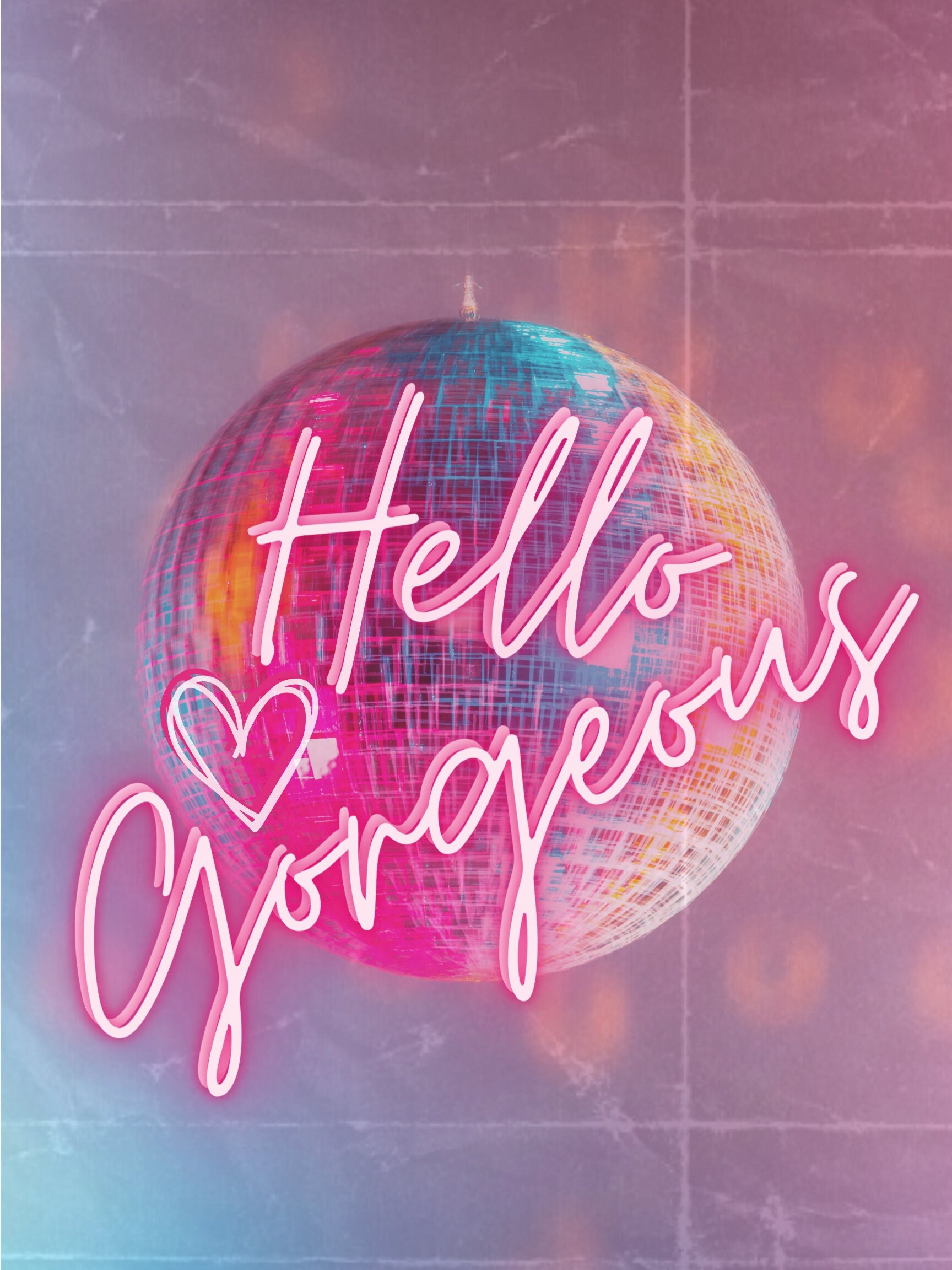 Hello Wall Art Girly Vibes Pink Aesthetic Digital Etsy