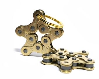 Schlüsselanhänger Fahrradkette Gold
