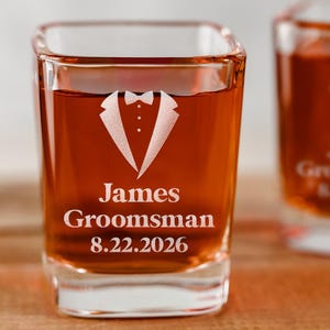 Gift For Groom, Groomsmen Gift Ideas, Square Shot Glasses, Groomsman Proposal, Groomsmen Gifts, Best Man Gift, Groomsmen Favor Keepsake