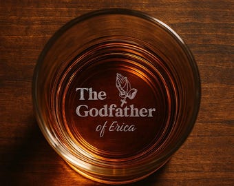 Engraved Godfather Rocks Glass: Baptism or Godparent Gift