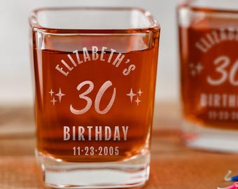 Birthday Stars Custom Shot Glasses: Personalized Adult Party Favor