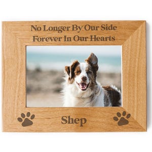 No Longer Personalized Pet Memorial Picture Frame: Dog or Cat Remembrance Gift