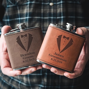 Engraved Groomsmen Flask: Personalized Wedding Party Gift
