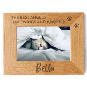 Cat Memorial Picture Frame: Angels and Whiskers Sympathy Gift