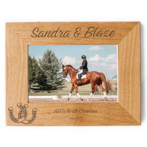 Personalized Horse Shoes Picture Frame: Equestrian Gift or Event Keepsake