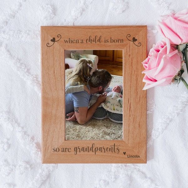 Child Born Grandparents Gift Picture Frame - New Grandparent Gifts, Grandparent Pregnancy Announcement, Grandparent Picture Frames