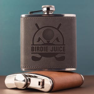 Birdie Juice Golf Flask: Funny Engraved Golf Gift or Groomsmen Favor