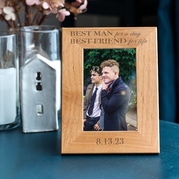 Best Man Best Friend Picture Frame - Best Man Gifts for Wedding, Best Man Thank You Gift, Will You Be My Best Man, Best Man Proposal