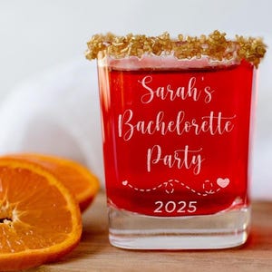 Custom Engraved Bachelorette Shot Glasses: Personalized Party Favor Gifts