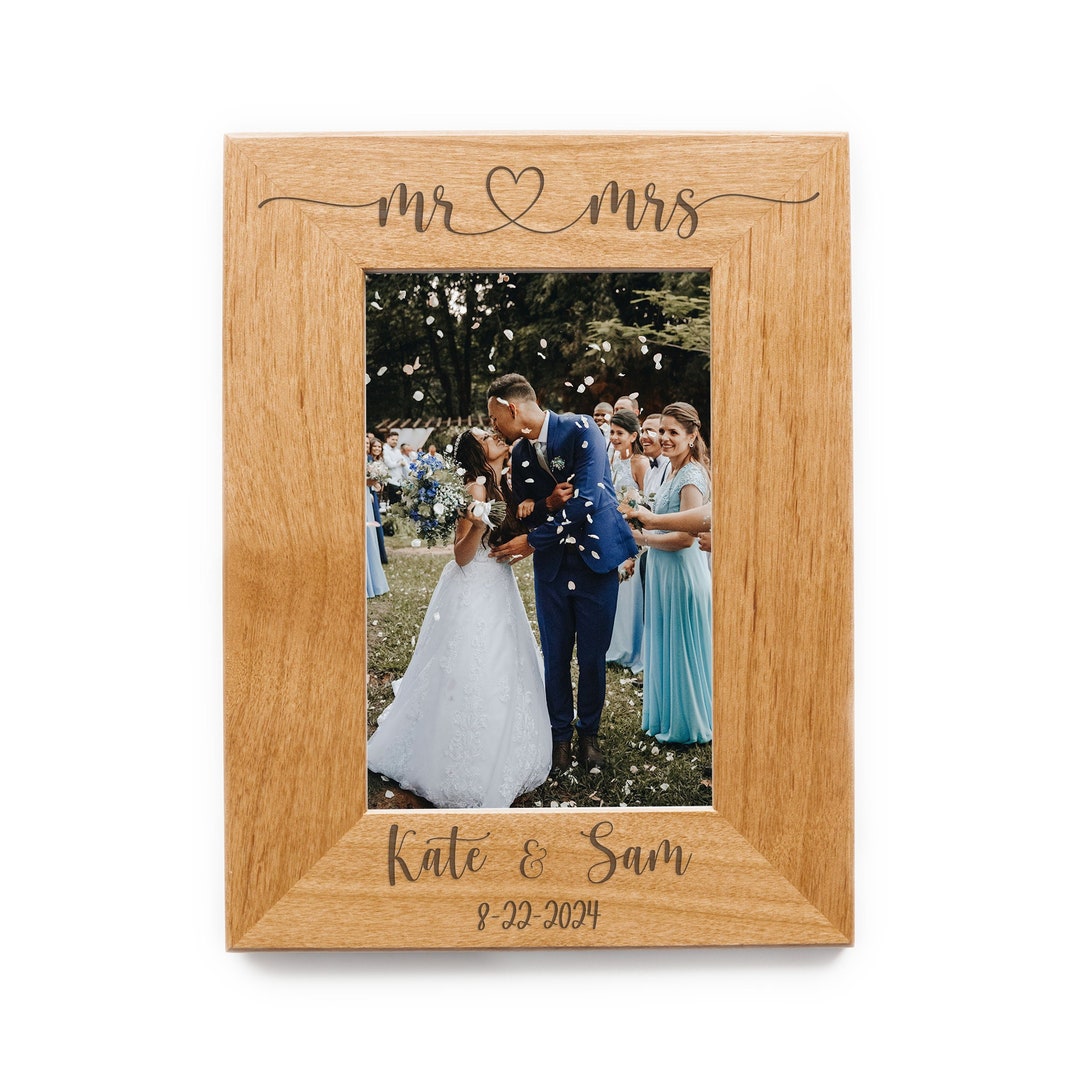 Mrs Mrs Connecting Heart Picture Frame - Wedding Photo Frame, Custom ...