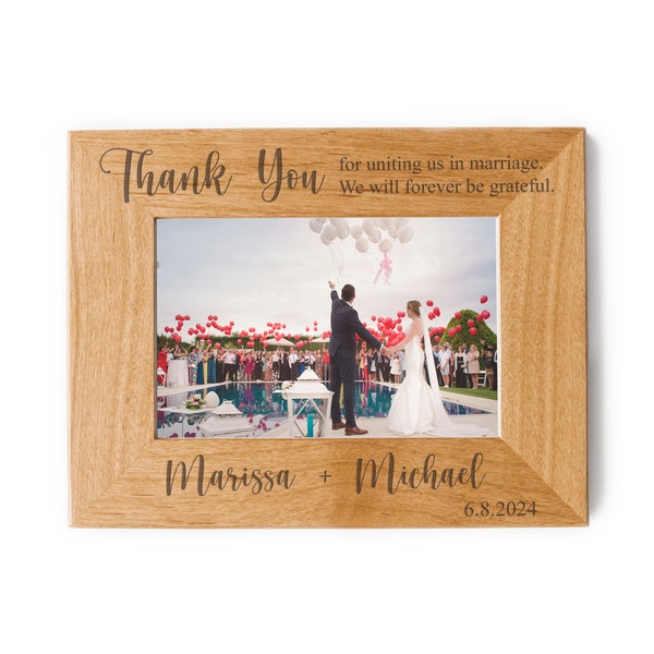 Thank You Marriage Picture Frame - Officiant Gift, Wedding Photo Frame, Wedding Officiant, Marriage Officiant, Wedding Party Officiant Gifts