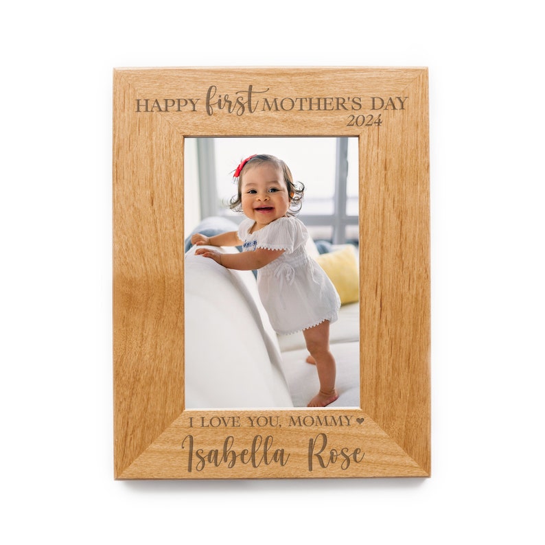 Happy First Mothers Day Mommy Picture Frame Mothers Day Gift, Mom Gift From Baby, Gift for New Mom, 1st Mothers Day, Mom Picture Frame image 3