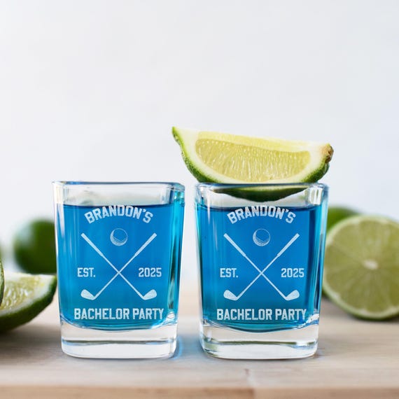Golf Bachelor Party Gifts Custom Shot Glass Favors, Gift for Guys, Wedding Gift