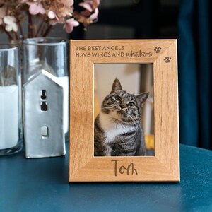 Cat Memorial Picture Frame: Angels and Whiskers Sympathy Gift - Etsy