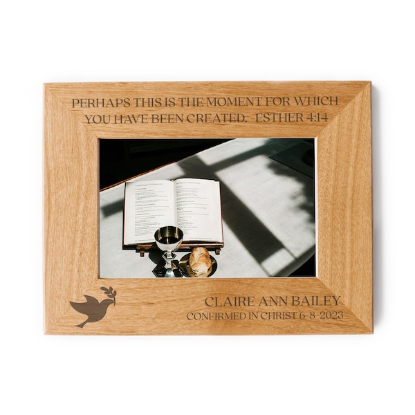Confirmation Bible Verse Custom Picture Frame - Catholic Confirmation, Confirmed In Christ, 5X7 Picture Frame, Picture Frame, Photo Frame