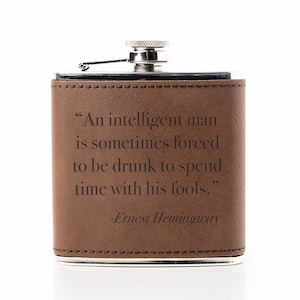 Intelligent Man Hemingway Flask - Funny Flask, Cute Flask, Drinking Flask, Metal Flask, Trendy Flask, Meme Flask, 6oz Flask, 6 Oz Flask