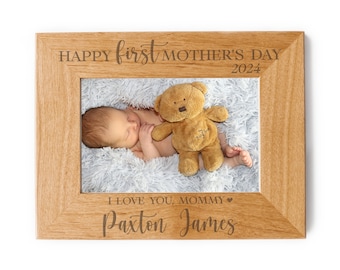 Happy First Mothers Day Mommy Picture Frame - Mothers Day Gift, Mom Gift From Baby, Gift for New Mom, 1st Mothers Day, Mom Picture Frame